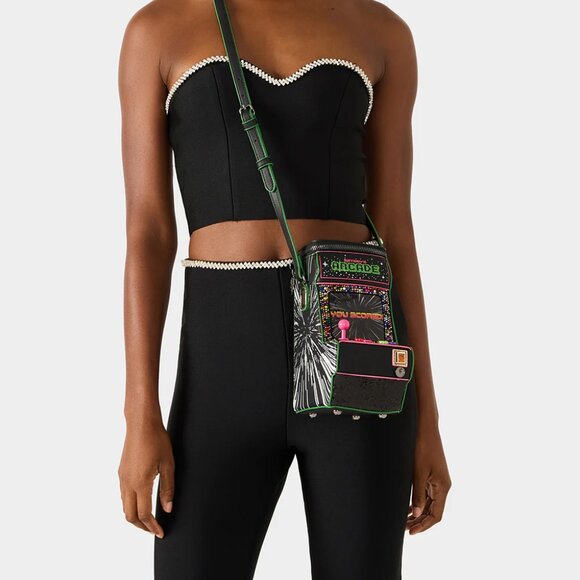 Betsey Johnson Kitsch Scored! Crossbody Black Arcade NWT - Picture 3 of 16